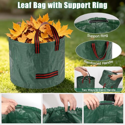 34" Kids Adjustable Leaf Rake Set 10 Pack with 3 Shovels & Leaf Bag - size: 10pcs