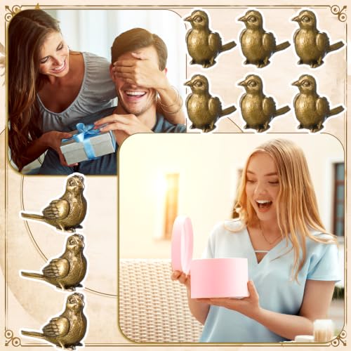 Weysat 50 Pcs Mini Bronze Bird Statue, Falls Bird Figurine Decor - style: Bird