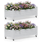 Fancyango Raised Garden Bed with Wheels 13.3" Hx2 -Ashen - color: Ashen, size: 13.3"Hx2