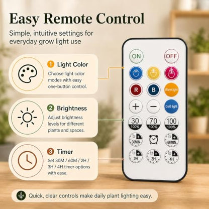 Rechargeable Hanging Plant Grow Lights for Indoor with Timer, Wireless Battery Powered Full Spectrum Growing Light with Macrame Plant Hanger, Wall/Ceiling Mounted Planta Luz for Home Decor（2 Pack）