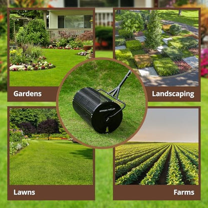 Compost Spreader 30 Inch Peat Moss Spreader - Black - size: 30 Inch
