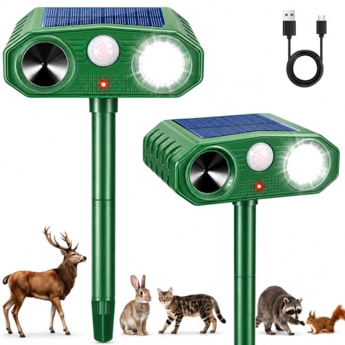 Sonic Fortress Pro Deer Repellent Device Solar Ultrasonic Animal Repellent