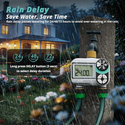 QUOBAS Brass Sprinkler Timer, 2 Pack Water Hose Timer for Garden Hose - size: Interval Program 2 Zone