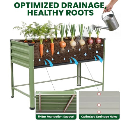1MORE Raised Garden Bed with Leg,48×24×32in Elevated Planter Bed Green,2-Pk - size: 48×24×32in（2pcs）