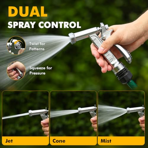 RESTMO 2 Pack 100% Metal Rust-Proof Chrome Garden Hose Nozzle Heavy Duty - size: 2 Pack