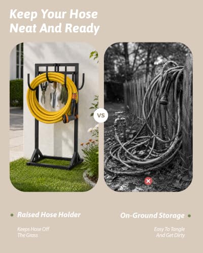GENTINGBRO Garden Hose Holder with 6 hooks Hose Reel