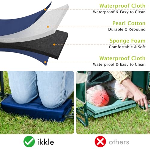 ikkle Garden Kneeler and Seat Heavy Duty, 330lbs/150kg Support
