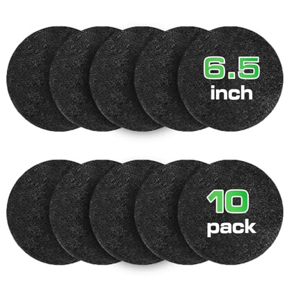 Plexon 10 Packs Charcoal Filters for Compost Bucket Countertop Bin 1.5 Gallon - Kitchen Natural Home Compost Bin Filter - Replacement Refill, Round 6.5 inch