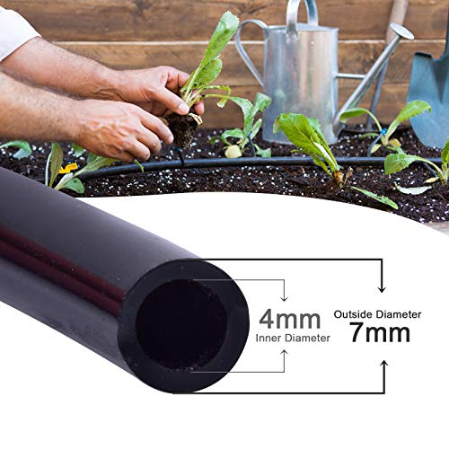 MIXC 200FT 1/4" Irrigation Tubing, 0.27" OD x 0.15" ID Drip Irrigation Hose - size: 200FT