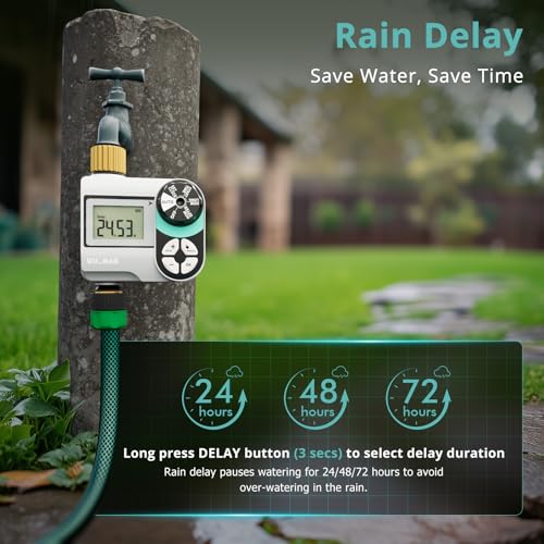 QUOBAS Brass Sprinkler Timer, Programmable Water Hose Timer for Garden Hose - size: Interval Program 1 Zone