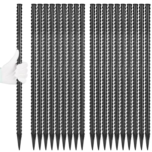 Besitu 24 Inches Straight Rebar Stakes(20-Pack), 1/2" Diameter Steel Metal Stakes for Garden with Chisel Point End Heavy Duty Ground Anchors for Landscape, Concrete Form, Camping & Trapping Black - color: I Shape-Black, size: 24"x1/2"-20pcs