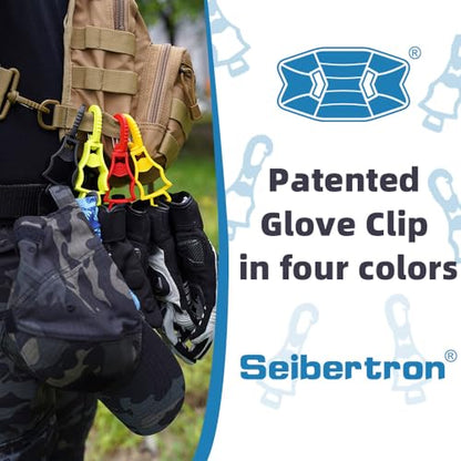 Seibertron Patented Glove Clips, Work Gloves Grabber Holder Clip to Pants, Hunters gear clips and hiking gear, Outdoor Accessories 4 Pieces Black - color: Black 4 Pieces
