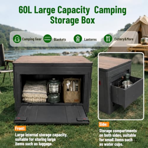 Mazatzal Multi-Purpose Camping Storage Box, 60L - color: Black Red