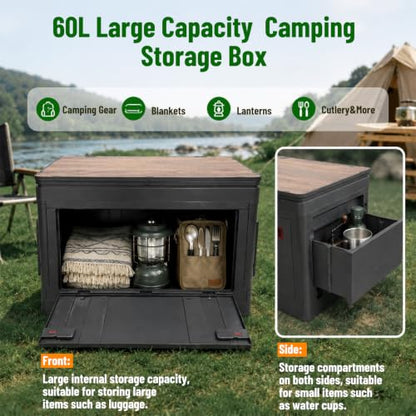 Mazatzal Multi-Purpose Camping Storage Box, 60L - color: Black Red