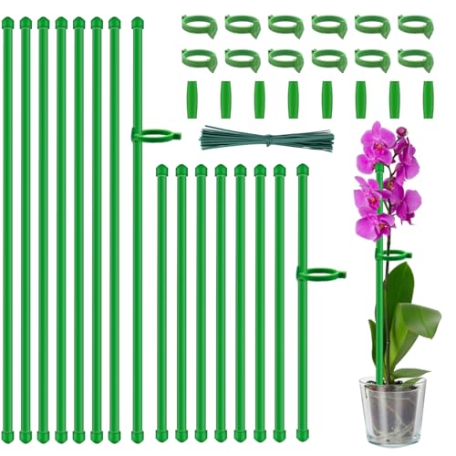 Plant Stakes,18Inch & 11Inch Plant Support Stakes,Adjustable Length Stakes - size: 16Pcs 18Inch & 11Inch (Slim 0.23 inch)