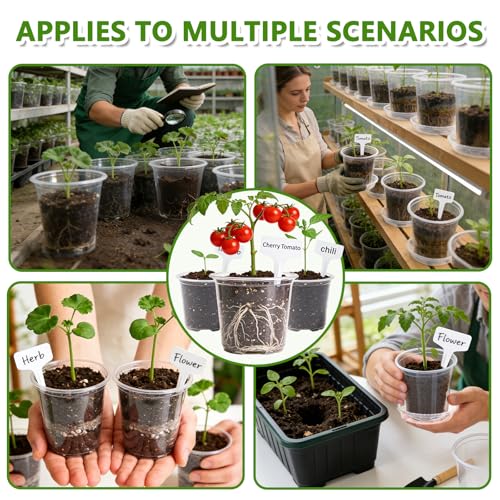 36 Pack Clear Nursery Pots with Saucers(3.5/4/5 Inch)
