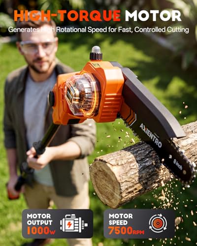 2-in-1 Electric Pole Saws for Tree Trimming, 8 Inch - color: Halloween Orange