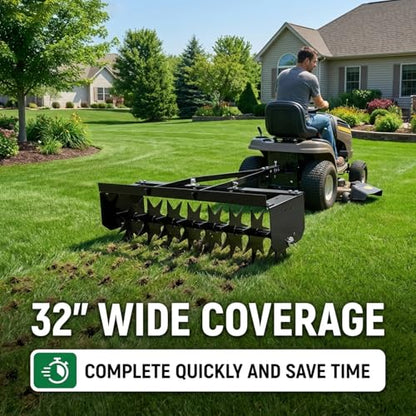 8 Pin Lawn Aerator, 32" Tow Behind Spike Aerators