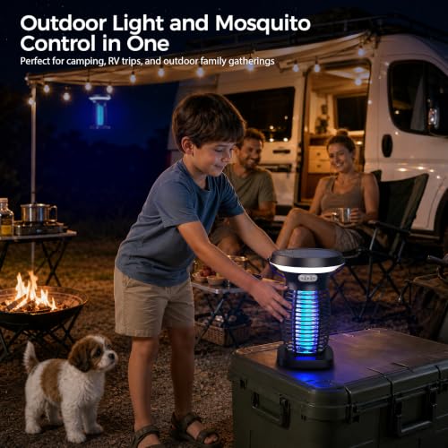 Solar Bug Zapper Outdoor and Indoor, Mosquito Fly Zapper for Home - color: black