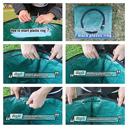2 Pack 32 Gallons Reusable Yard Waste Bags with Lid Lawn Leaf Bags - style: 2pcs 32 gallons bags with lid