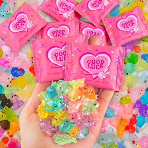 FEXIA 100PCS Mini Resin Animal Mystery Blind Bags for Fairy Garden Luminous - color: Mystery Bag-100pcs