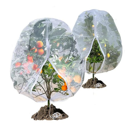 Fruit Tree Netting with Zipper & Drawstring,Garden Plant Net,2Pcs 5.9'x7.2' - size: 2pcs 5.9*7.2FT