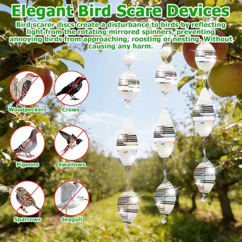 3 * 3 Bird Deterrents for Outside, Double-Sided Bird Reflectors