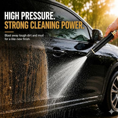 High Pressure Hose Nozzle, Full Metal Hose Sprayer with Adjustable Spray
