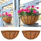 LaLaGreen Wall Planter (14 in, 2 Pack) Black Coco Liner Fence Flower Pots - size: 14" x 2 Pack