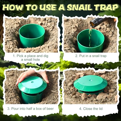 Qualirey 5 Pcs Slug Traps for Garden, Beer Trap for Snails, Green - color: green