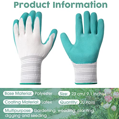 Potchen 20 Pairs Garden Gloves for Women, Ladies' Gardening Gloves Bulk