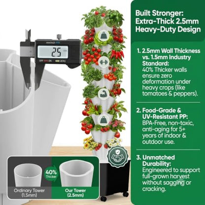 Vertical Hydroponic Tower Garden, 35 Pods 7-Layer Growing System