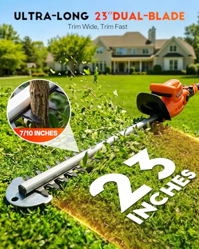 2-in-1 Cordless Hedge Trimmer with Telescoping Pole