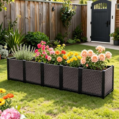 Large Planters for Outdoor Plants 20" Tall Planter Box, 78.7"L x 15.7"W - size: 78.7"(l) X 15.7"(w) X 19.7"(h)