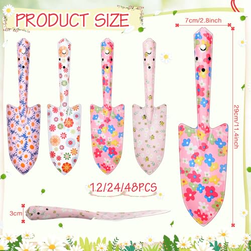 12 Pcs Floral Garden Shovels Bulk Gardening Gift, Pink Daisy - style: Pink Daisy