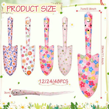 12 Pcs Floral Garden Shovels Bulk Gardening Gift, Pink Daisy - style: Pink Daisy