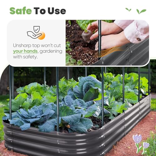 KING BIRD Raised Garden Bed with Cover 94.5x47.2x11.8 in