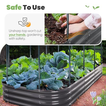 KING BIRD Raised Garden Bed with Cover 94.5x47.2x11.8 in
