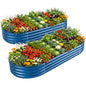 Land Guard 2 Pcs 6ft Metal Raised Garden Bed, 6 x 3 x 1 Galvanized Planter Raised Beds for Vegetables, Blue - color: 5-blue, size: 6×3×1ft(2pcs）