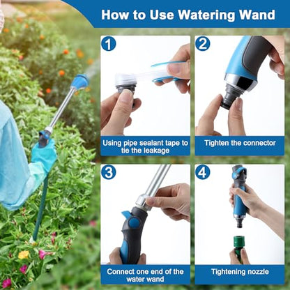 18 Inch Watering Wand for Garden Hose with 8 Spray Patterns