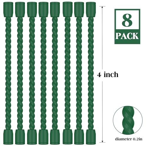 8PCS 4 Inch Silicone Cable Ties, Reusable Bendable Rubber Twist Ties - color: Pine Green, size: 4in(8pcs)