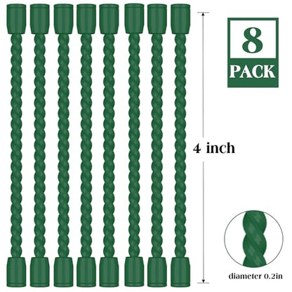 8PCS 4 Inch Silicone Cable Ties, Reusable Bendable Rubber Twist Ties - color: Pine Green, size: 4in(8pcs)