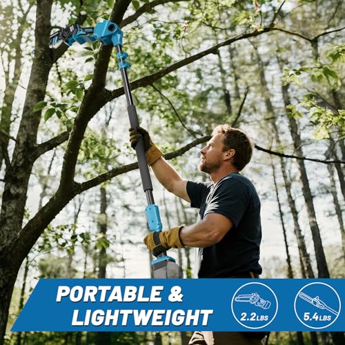 3-in-1 Cordless Pole Saw for Makita 18V Battery, Electric Chainsaw
