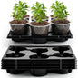 RooTrimmer 30 Pack 6 Inch Clear Nursery Pots and 5 Pack 6 Cell Round Plant Pot Trays, Sturdy Seeds Starting Germination Shuttle Carrying Trays, Planter Nursery Propagation 5 Sets - color: Black + Clear, size: 6 Inch 30 Pack Pots With 5 Pack Trays