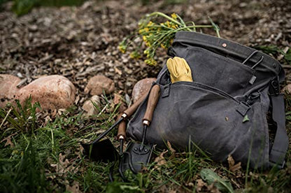 Barebones Harvesting and Gathering Bag - Foraging, Harvest and Fruit Picking Bag with Convertible Straps - Water-Resistant Waxed Canvas Gardening Tool(Slate Gray) - color: Slate Gray