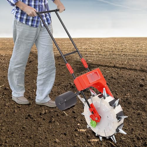 DouSeiAi Garden Seeder, Hand-Push Seeder, Garden Seed Spacer Tool, Precision Seeder for Sowing Seeds, Hand-Push Roller Corn, Peanut, Soybean Planter, 10 Nozzles - size: 10 Nozzles