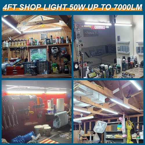 AQIQUUT Led Shop Lights 4FT 50W 6500K 7000LM Clear White,Shop Light 4FT 110V Linkable Integrated V-Shape for Shop Garage,Warehouse,Workbench and Workshop Commercial Bay Lighting(10-Pack) - size: 4FT 6500K 10-Pack