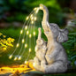 GIGALUMI Solar Garden Outdoor Statues for Women, Mom, Grandma. Elephant Figurine Housewarming and Birthday Gifts Outdoor Statue Light Decor Ornament for Backyard, Patio, Balcony, Lawn, Pond - style: Elephant