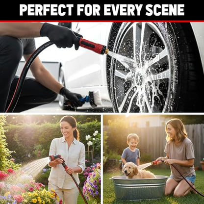 Garden Hose 75ft x 5/8", NON-EXPANDABLE Heavy Duty Hose with Nozzle - size: 75FT
