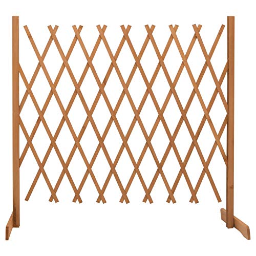 Gecheer Garden Trellis Fence, Expandable Design Solid Firwood Panel, 70.9in x 39.4in, for Garden Border and Climbing Plants Support